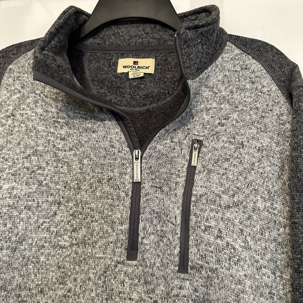 Woolrich Mens Size XL Sweater Heather Gray 1/4 Zip Pullover‎